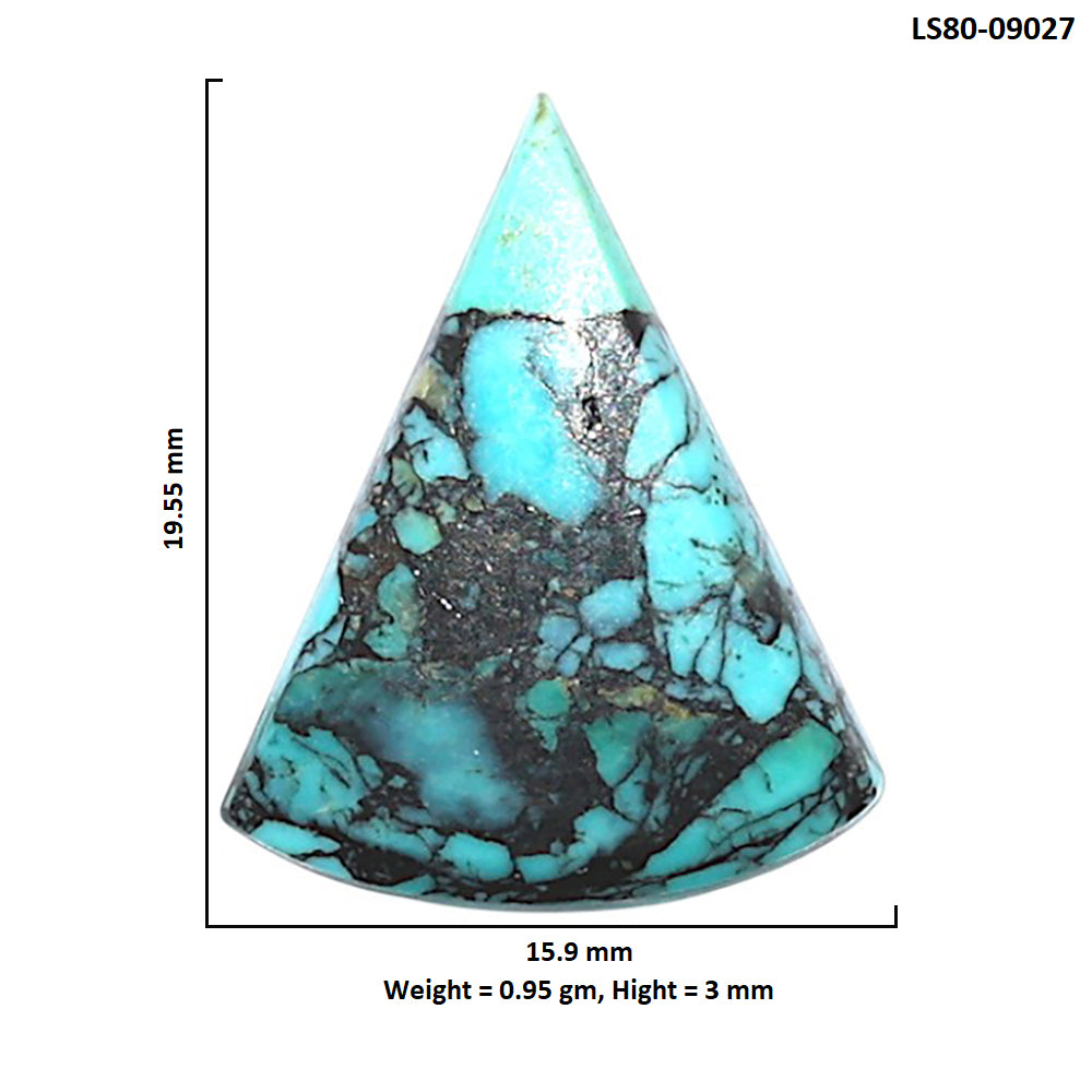 Lucky Charm Tibetan Turquoise 15.9x19.55x3 mm Fancy Shape Polished Gemstone LS80-09027