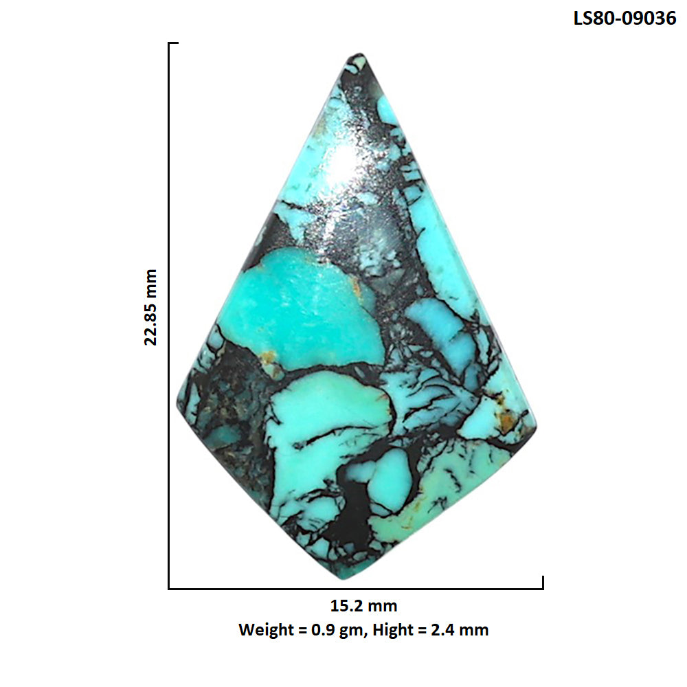 Lucky Charm Tibetan Turquoise 15.2x22.85x2.4 mm Fancy Shape Polished Gemstone LS80-09036