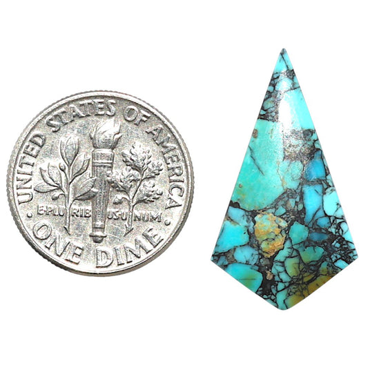 Lucky Charm Tibetan Turquoise 14x25x3.3 mm Fancy Shape Polished Gemstone LS80-09037
