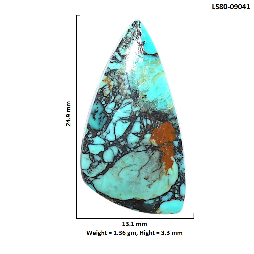 Lucky Charm Tibetan Turquoise 13.1x24.9x3.3 mm Fancy Shape Polished Gemstone LS80-09041