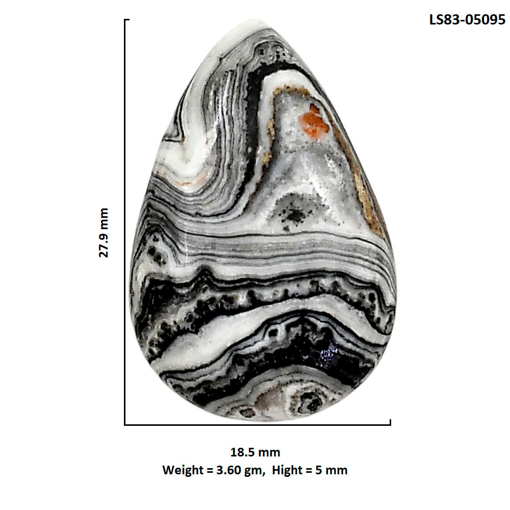 Prairie Agate 18.5x27.9x5 mm Pear Shape Polished Gemstone LS83-05095