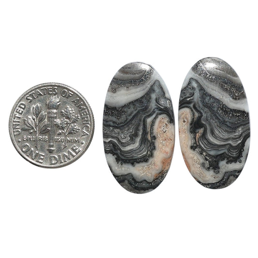 Prairie Agate Pair 15x27.3x3 mm Oval Shape Polished Gemstone LS83-07584