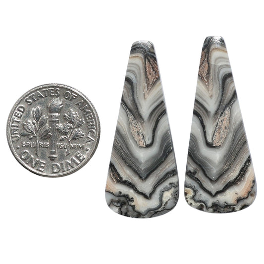 Prairie Agate Pair 14x33.4x3.3 mm Fancy Shape Polished Gemstone LS83-07590