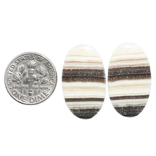 Prairie Agate Pair 14.6x25x4 mm Oval Shape Polished Gemstone LS83-07592