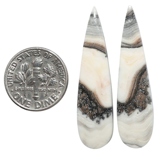 Prairie Agate Pair 10x39.25x3 mm Pear Shape Polished Gemstone LS83-07600