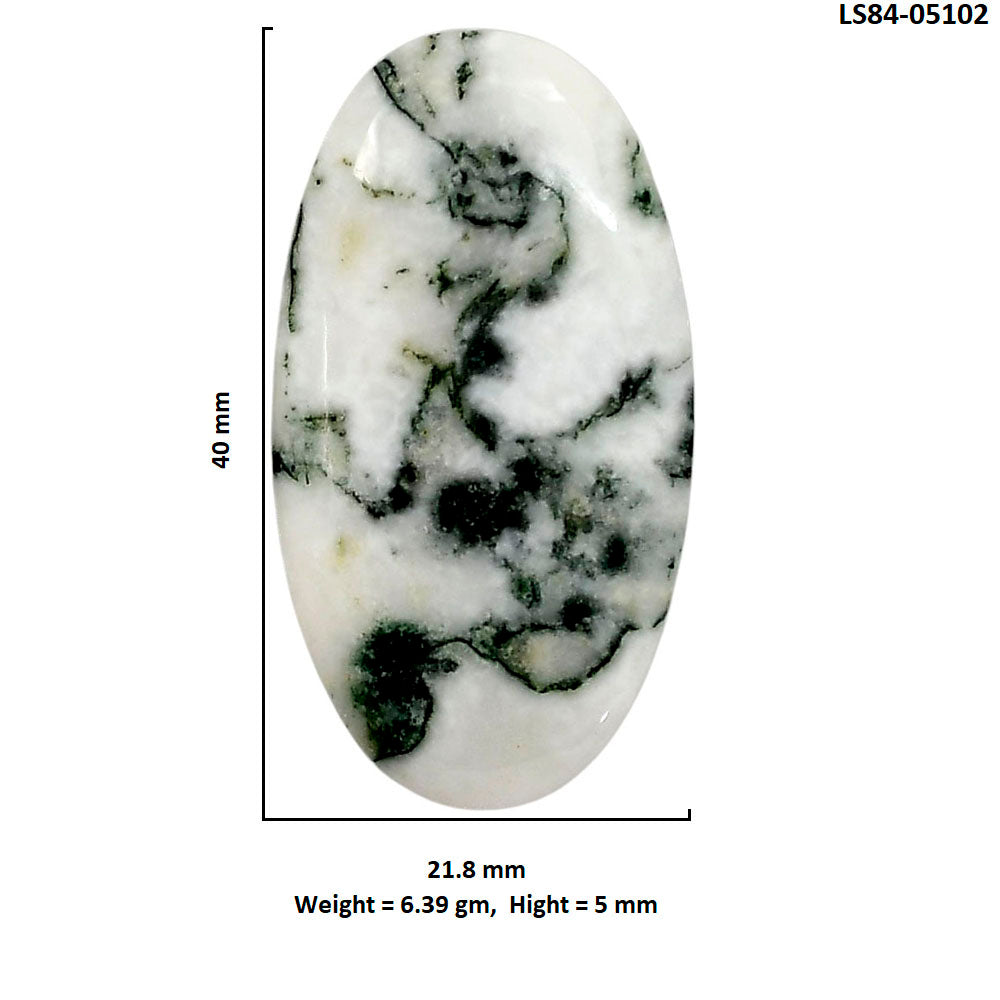 Tree Weed Moss Agate 21.8x40x5 mm Oval Shape Polished Gemstone LS84-05102