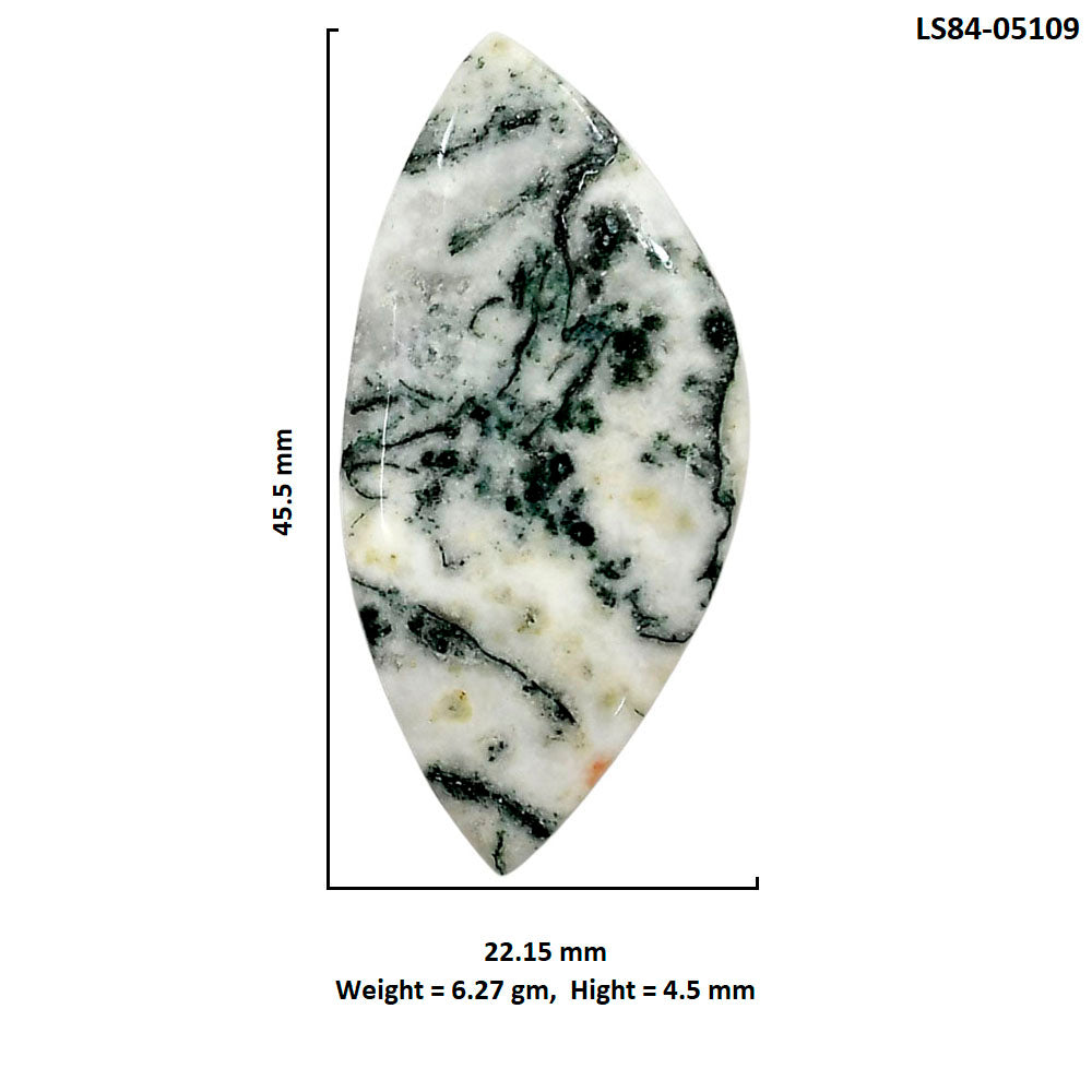 Tree Weed Moss Agate 22.15x45.5x4.5 mm Fancy Shape Polished Gemstone LS84-05109