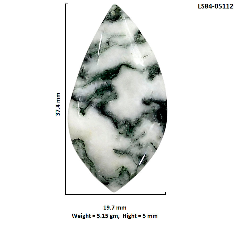 Tree Weed Moss Agate 19.7x37.4x5 mm Fancy Shape Polished Gemstone LS84-05112