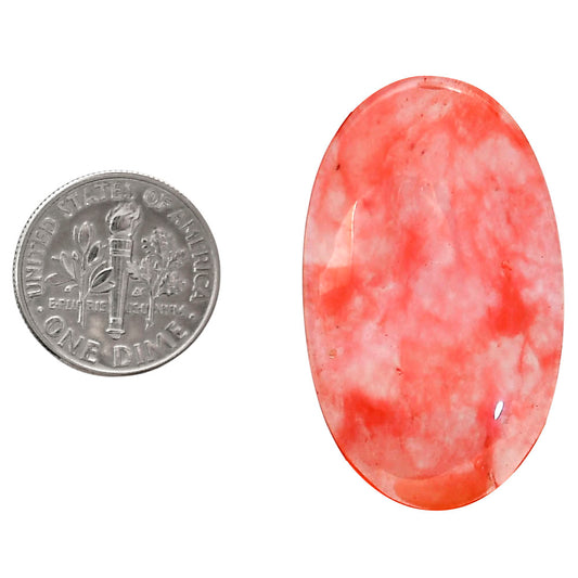 Watermelon Cherry Quartz 21.8x36.55x5.5 mm Oval Shape Polished Gemstone LS85-05117