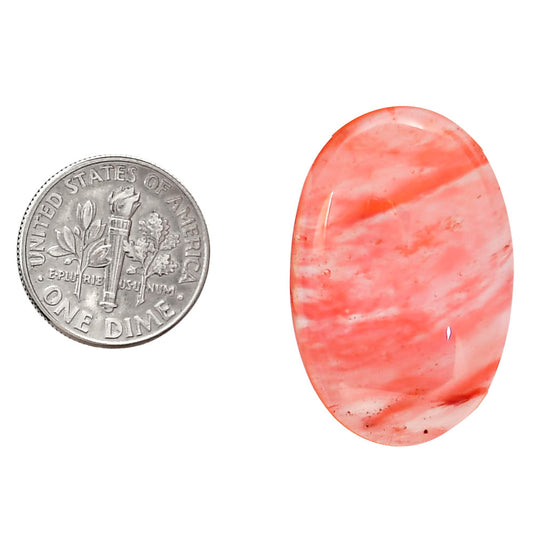Watermelon Cherry Quartz 20.1x30.7x7 mm Oval Shape Polished Gemstone LS85-05125