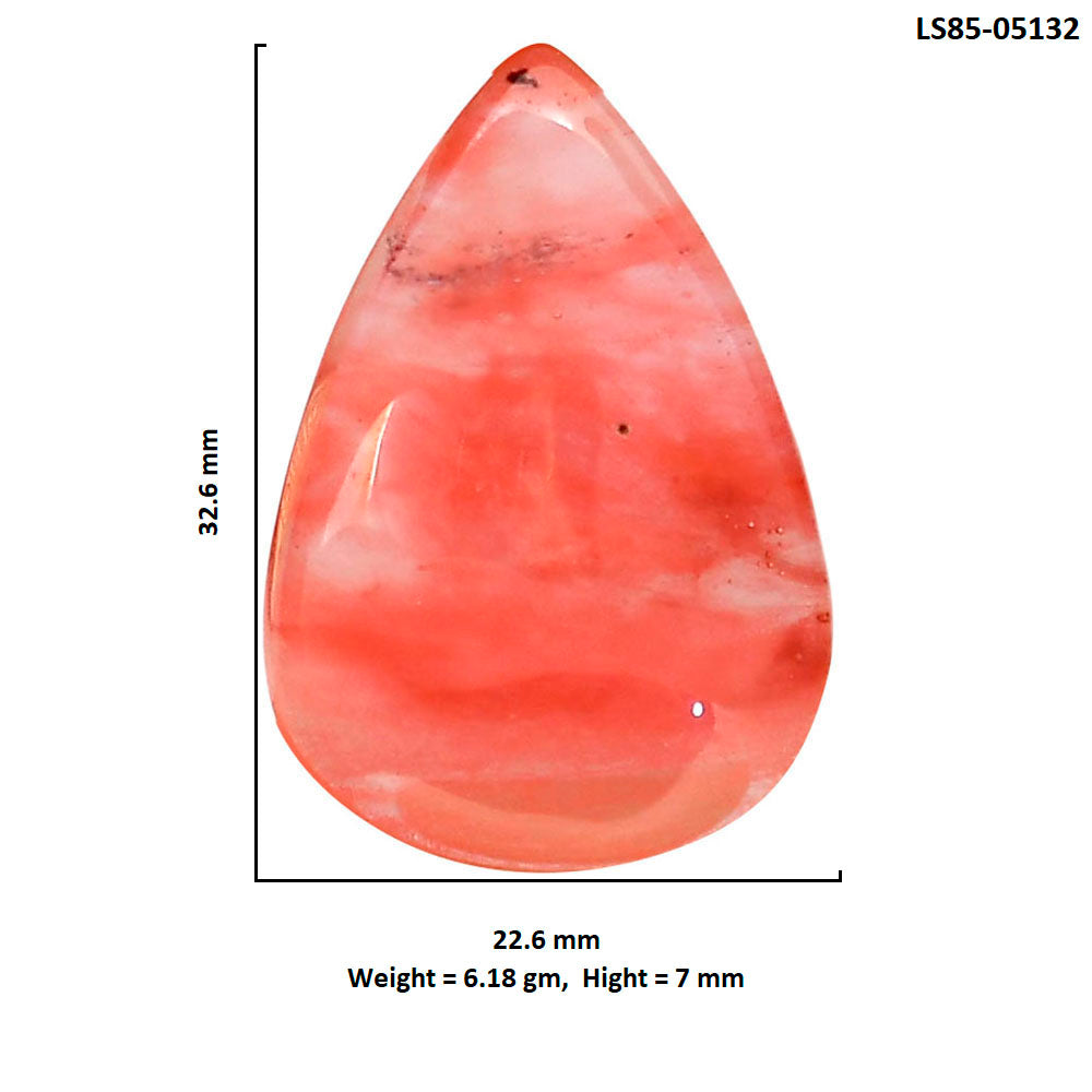 Watermelon Cherry Quartz 22.6x32.6x7 mm Pear Shape Polished Gemstone LS85-05132