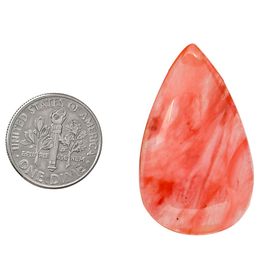 Watermelon Cherry Quartz 21x34.7x7 mm Pear Shape Polished Gemstone LS85-05134