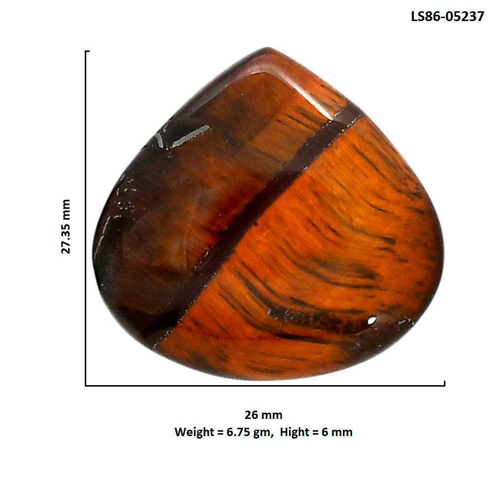 Red Tiger Eye 26x27.35x6 mm Heart Shape Polished Gemstone LS86-05237