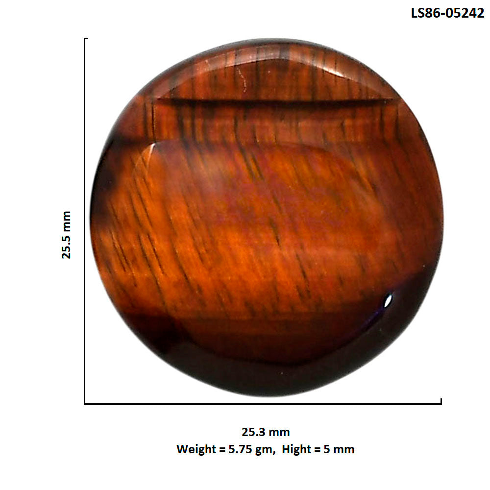 Red Tiger Eye 25.3x25.5x5 mm Round Shape Polished Gemstone LS86-05242