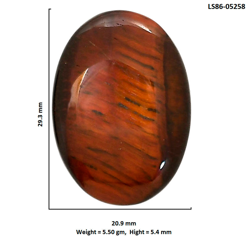 Red Tiger Eye 20.9x29.3x5.4 mm Oval Shape Polished Gemstone LS86-05258