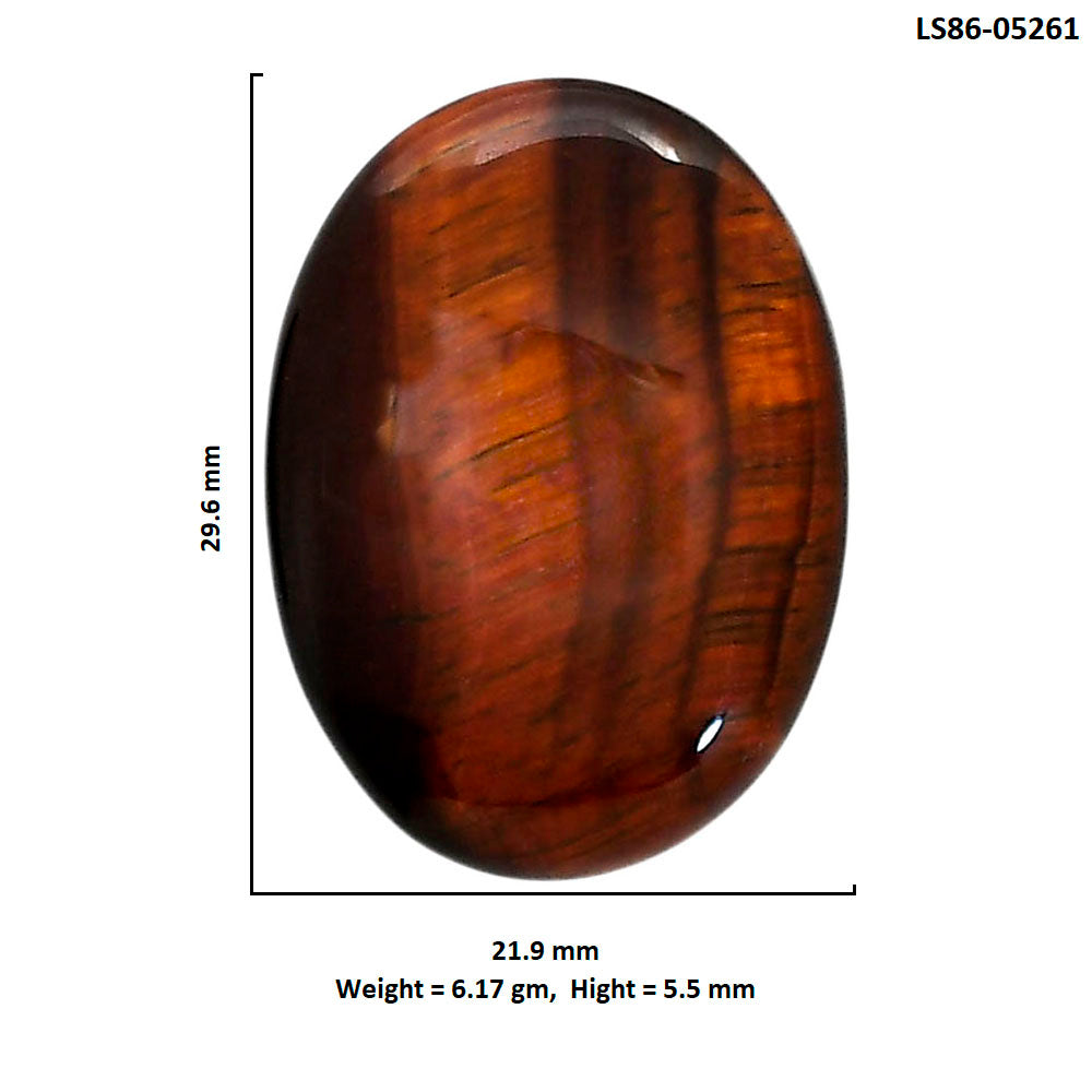 Red Tiger Eye 21.9x29.6x5.5 mm Oval Shape Polished Gemstone LS86-05261