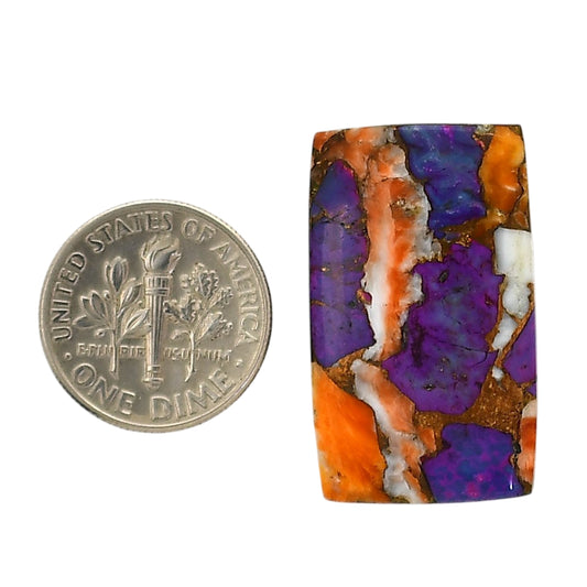Spiny Oyster Turquoise 17.3x28.9x4.5 mm Baguette Shape Polished Gemstone LS87-05401