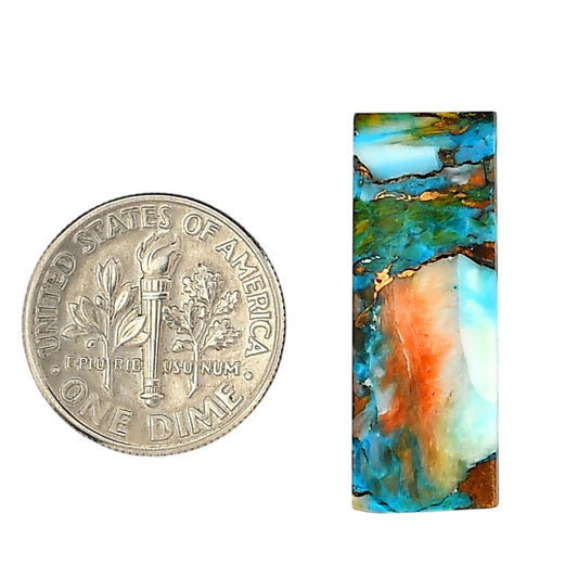 Spiny Oyster Turquoise 9.17x27.1x2.6 mm Baguette Shape Polished Gemstone LS87-06269