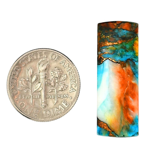 Spiny Oyster Turquoise 10x28.1x2.5 mm Baguette Shape Polished Gemstone LS87-06271