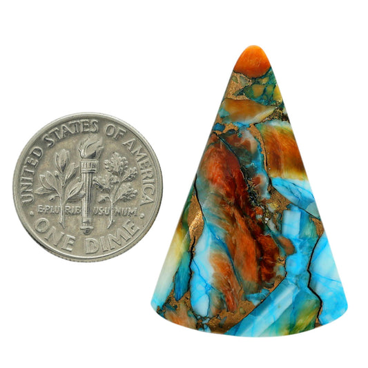 Spiny Oyster Turquoise 23.5x34.7x4 mm Fancy Shape Polished Gemstone LS87-06770