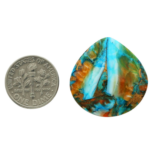 Spiny Oyster Turquoise 25.7x26.3x6 mm Heart Shape Polished Gemstone LS87-06772