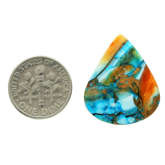 Spiny Oyster Turquoise 21.4x25.65x4 mm Pear Shape Polished Gemstone LS87-06778