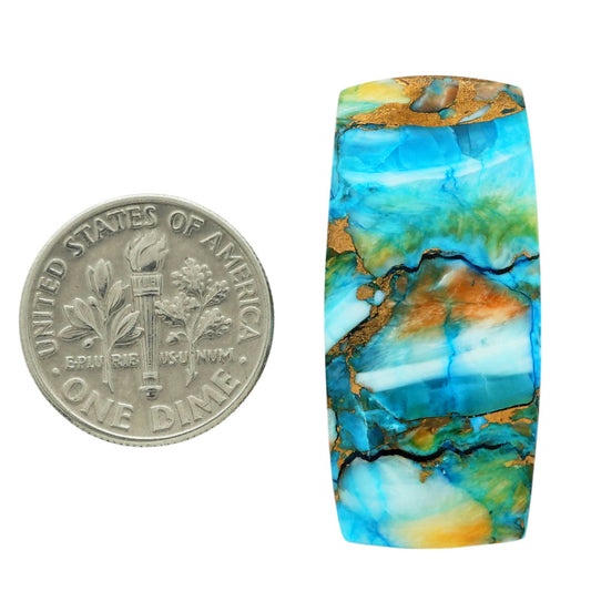 Spiny Oyster Turquoise 15.4x33.2x5 mm Baguette Shape Polished Gemstone LS87-06781