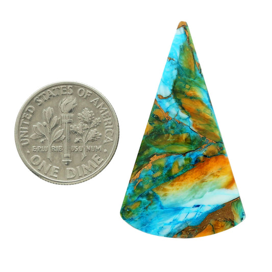 Spiny Oyster Turquoise 21.45x37x3.5 mm Fancy Shape Polished Gemstone LS87-06791
