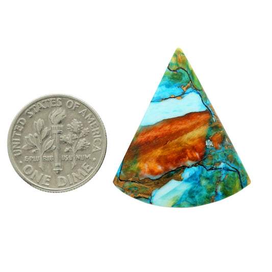 Spiny Oyster Turquoise 24.75x29x4.3 mm Fancy Shape Polished Gemstone LS87-06794