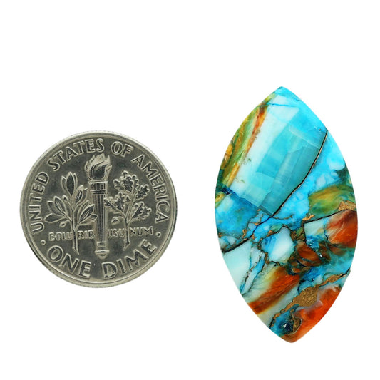 Spiny Oyster Turquoise 16x29.35x4 mm Marquise Shape Polished Gemstone LS87-06799