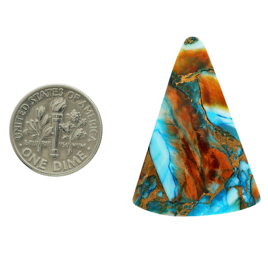 Spiny Oyster Turquoise 24.7x34.6x3.8 mm Fancy Shape Polished Gemstone LS87-06809