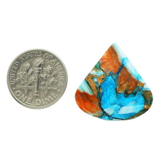 Spiny Oyster Turquoise 23x23.1x4 mm Heart Shape Polished Gemstone LS87-06820