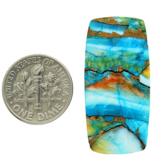 Spiny Oyster Turquoise 16.1x34.5x4 mm Baguette Shape Polished Gemstone LS87-06827