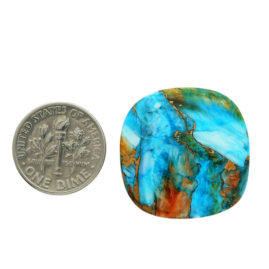 Spiny Oyster Turquoise 24.8x25x4.3 mm Cushion Shape Polished Gemstone LS87-06833