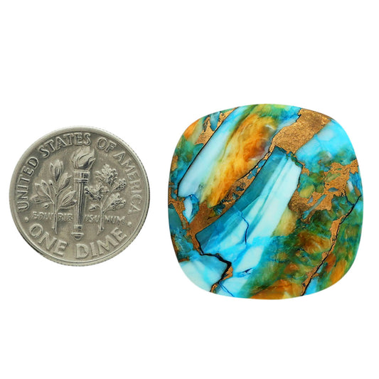 Spiny Oyster Turquoise 24.9x24.9x4.5 mm Cushion Shape Polished Gemstone LS87-06836