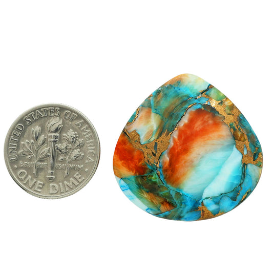Spiny Oyster Turquoise 27.5x27.85x5.3 mm Heart Shape Polished Gemstone LS87-06837