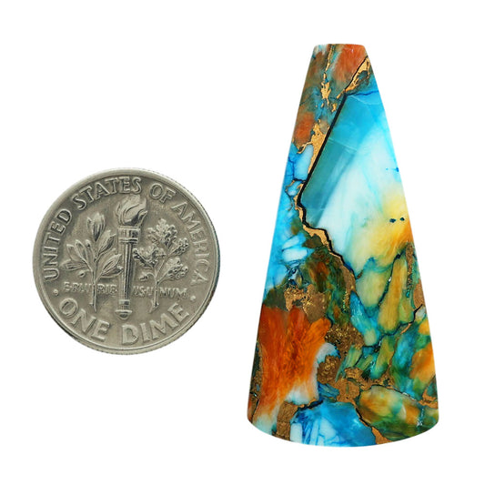 Spiny Oyster Turquoise 18.4x38.3x5 mm Fancy Shape Polished Gemstone LS87-06841