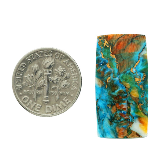 Spiny Oyster Turquoise 13.7x26.85x3.8 mm Baguette Shape Polished Gemstone LS87-06847
