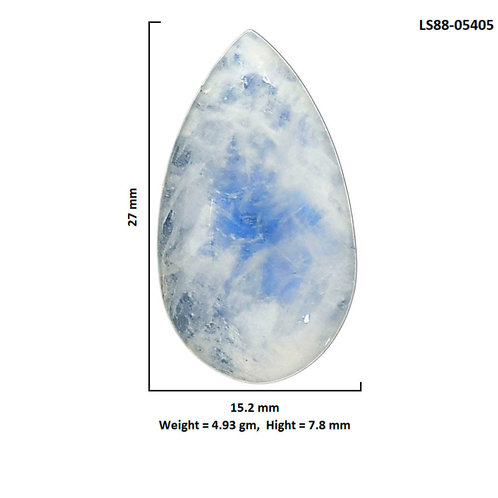 Rainbow Moonstone 15.2x27x7.8 mm Pear Shape Polished Gemstone LS88-05405