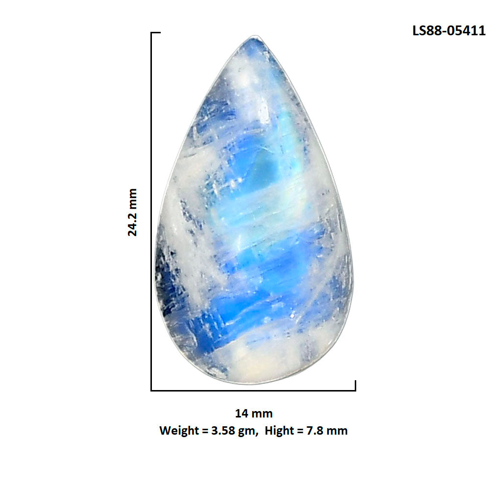 Rainbow Moonstone 14x24.2x7.8 mm Pear Shape Polished Gemstone LS88-05411