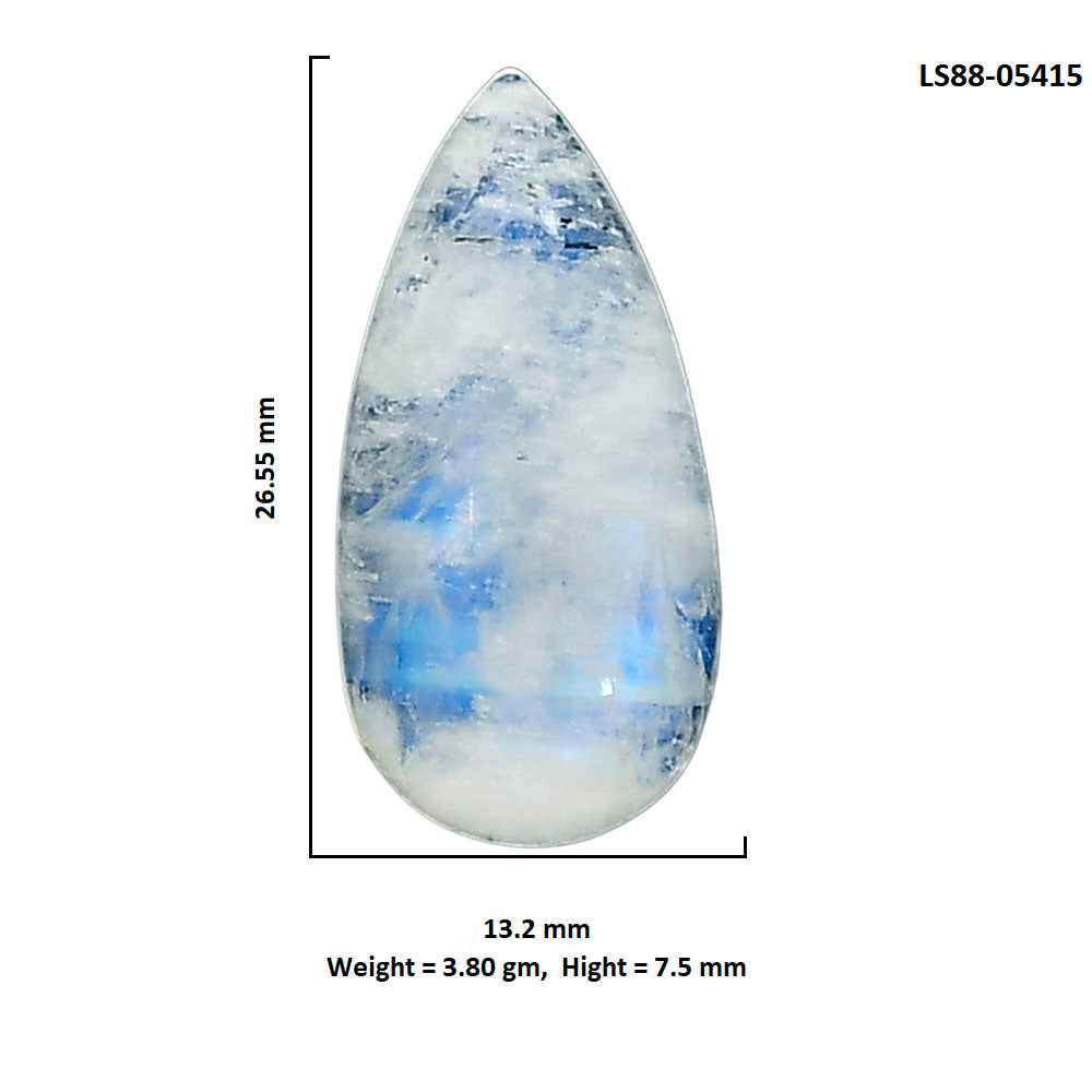 Rainbow Moonstone 13.2x26.55x7.5 mm Pear Shape Polished Gemstone LS88-05415