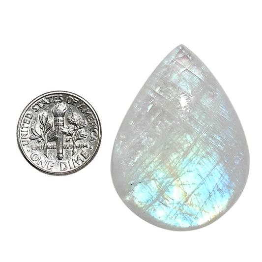 Rainbow Moonstone 29.1x39.1x6.5 mm Pear Shape Polished Gemstone LS88-05427