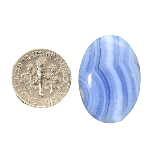 Blue Lace Agate 18.3x26x5.3 mm Oval Shape Polished Gemstone LS89-05430