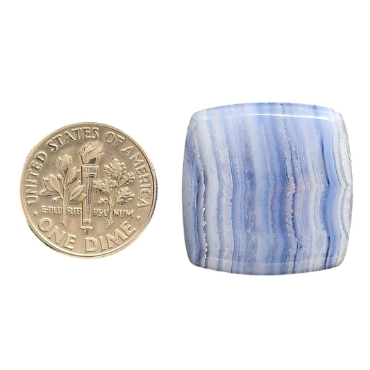 Blue Lace Agate 22x22.2x6 mm Baguette Shape Polished Gemstone LS89-05446