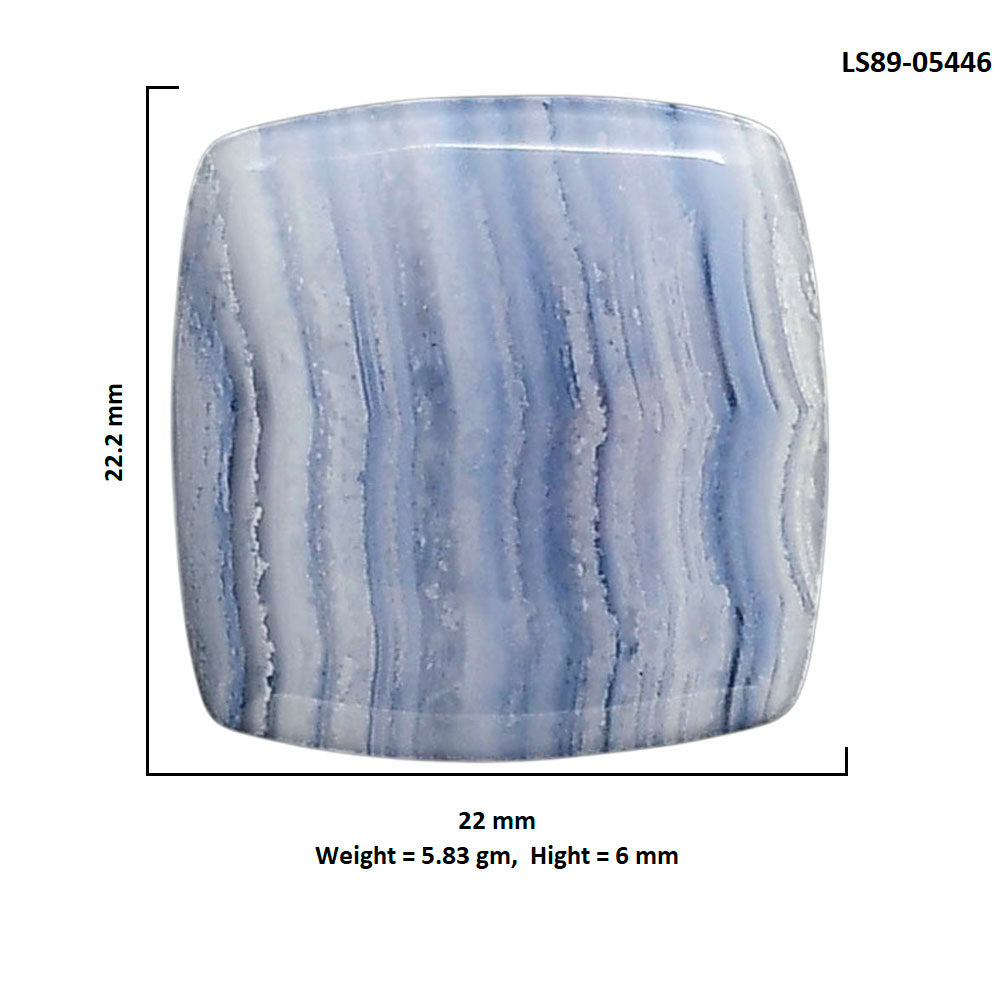 Blue Lace Agate 22x22.2x6 mm Baguette Shape Polished Gemstone LS89-05446