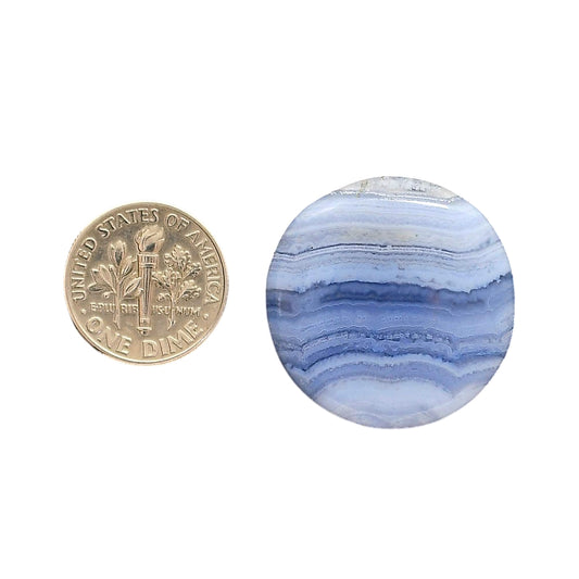 Blue Lace Agate 26.5x27.5x5 mm Round Shape Polished Gemstone LS89-05449