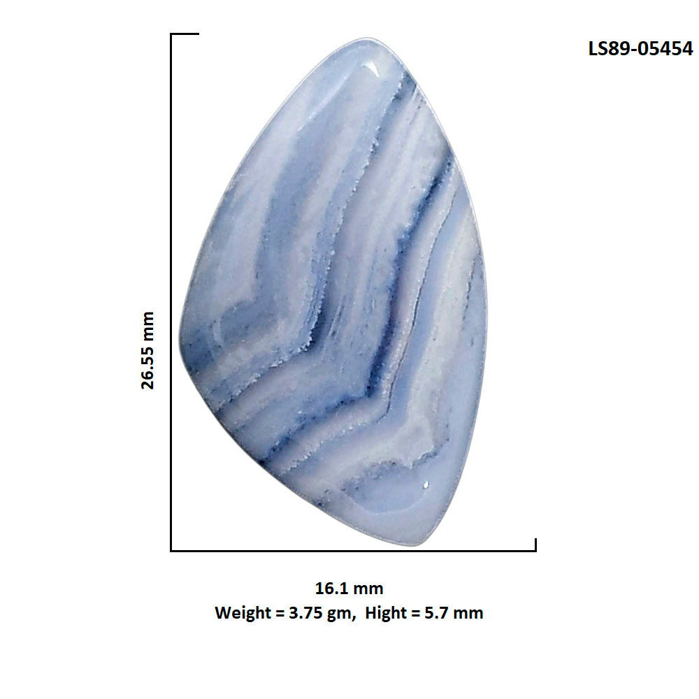 Blue Lace Agate 16.1x26.55x5.7 mm Fancy Shape Polished Gemstone LS89-05454