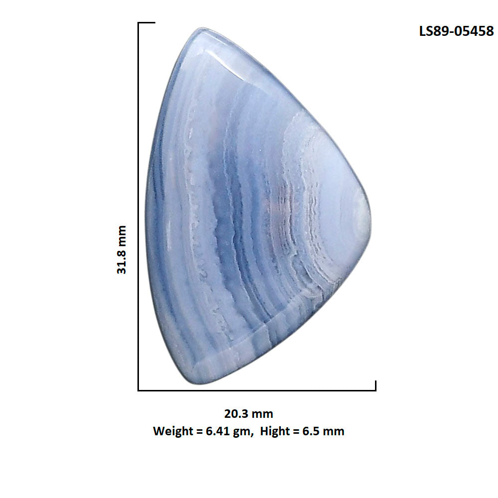 Blue Lace Agate 20.3x31.8x6.5 mm Fancy Shape Polished Gemstone LS89-05458