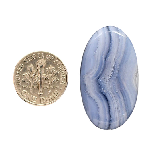 Blue Lace Agate 19x33.45x5.5 mm Oval Shape Polished Gemstone LS89-05460
