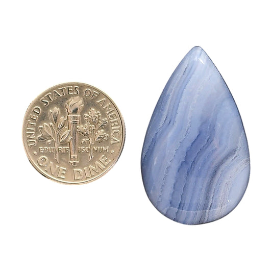 Blue Lace Agate 18.8x30.55x6 mm Pear Shape Polished Gemstone LS89-05461